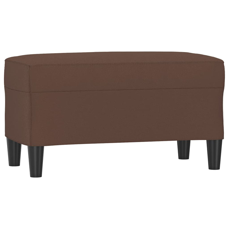 Bankje 70x35x41 cm kunstleer bruin