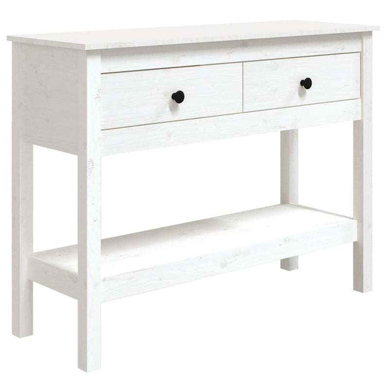Wandtafel 100x35x75 cm massief grenenhout wit