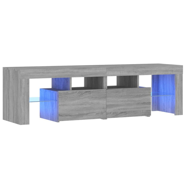 Tv-meubel met LED-verlichting 140x36,5x40 cm grijs sonoma eiken