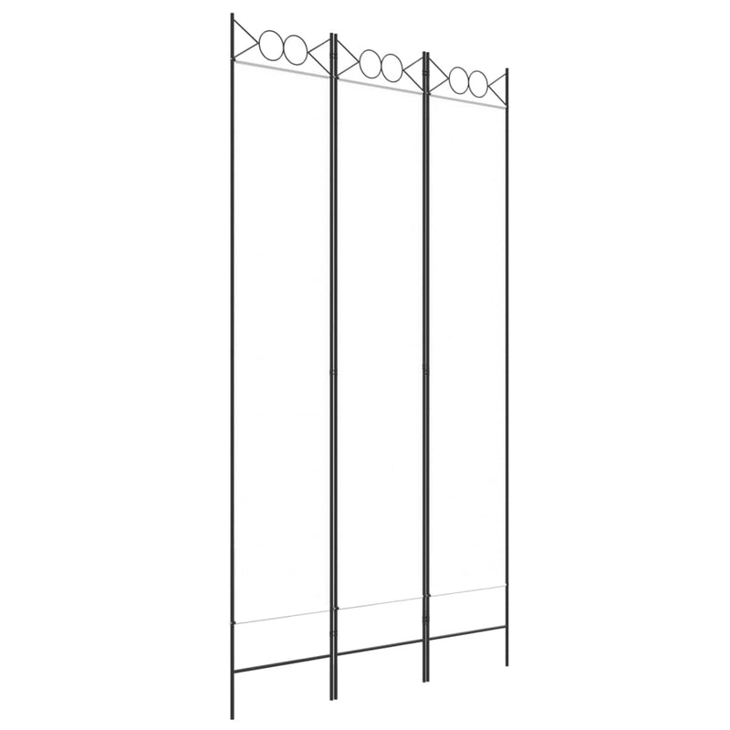 Kamerscherm met 3 panelen 120x220 cm stof wit