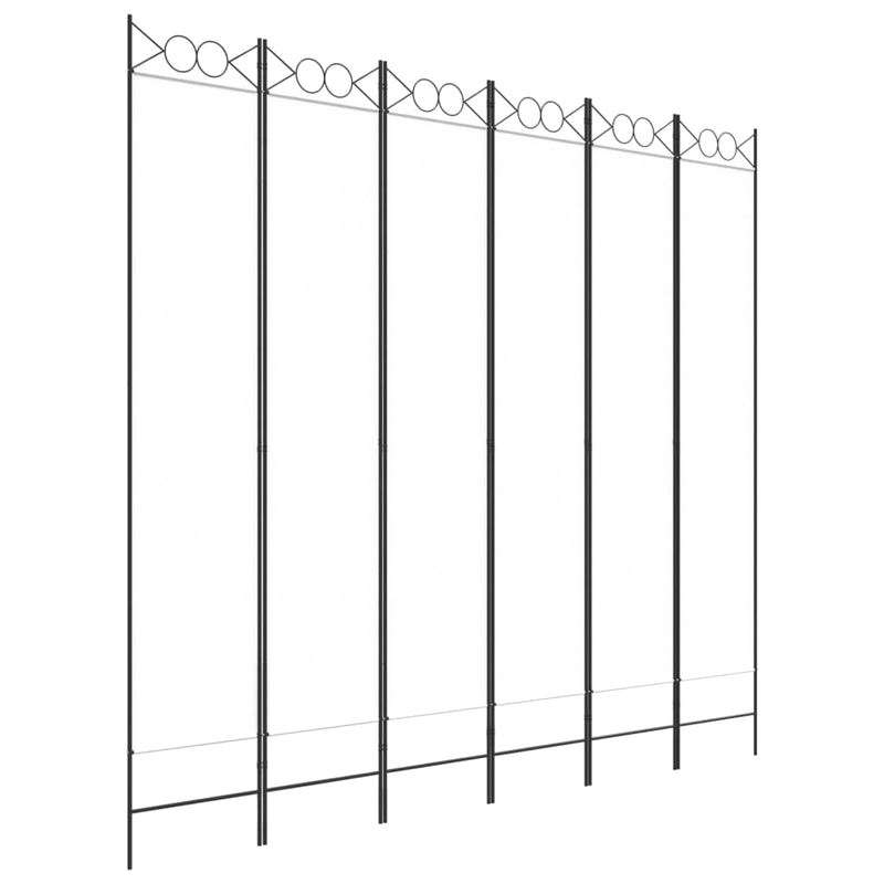 Kamerscherm met 6 panelen 240x220 cm stof wit