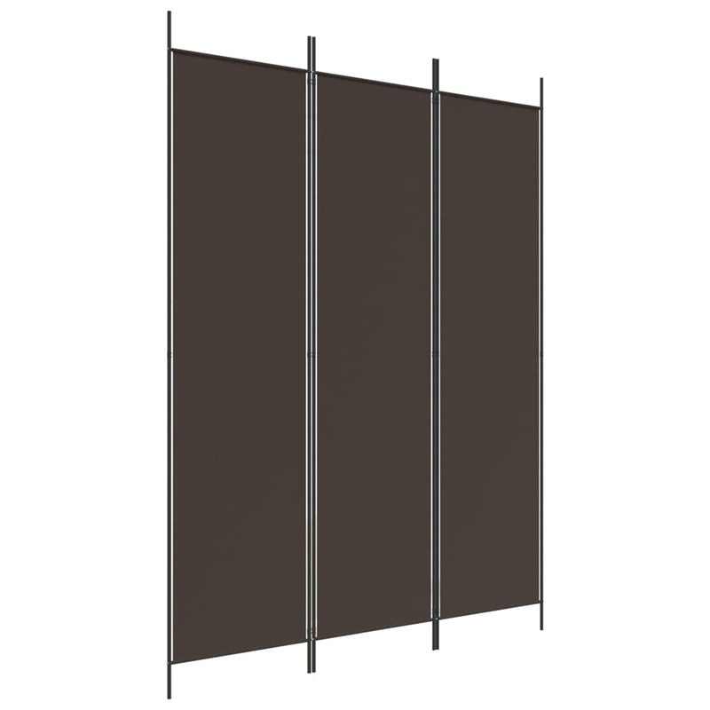 Kamerscherm met 3 panelen 150x200 cm stof bruin