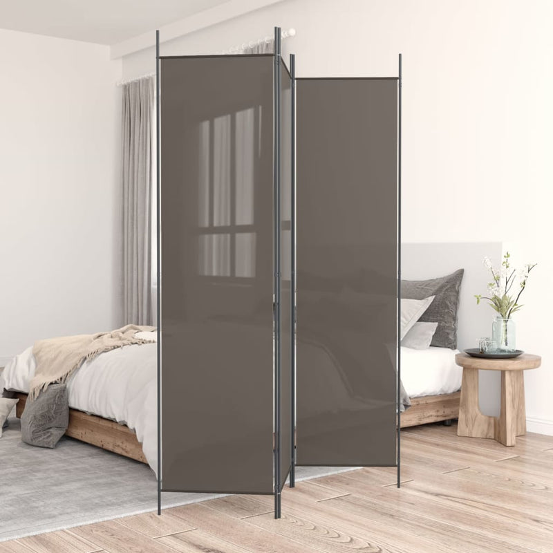 Kamerscherm met 3 panelen 150x200 cm stof antracietkleurig