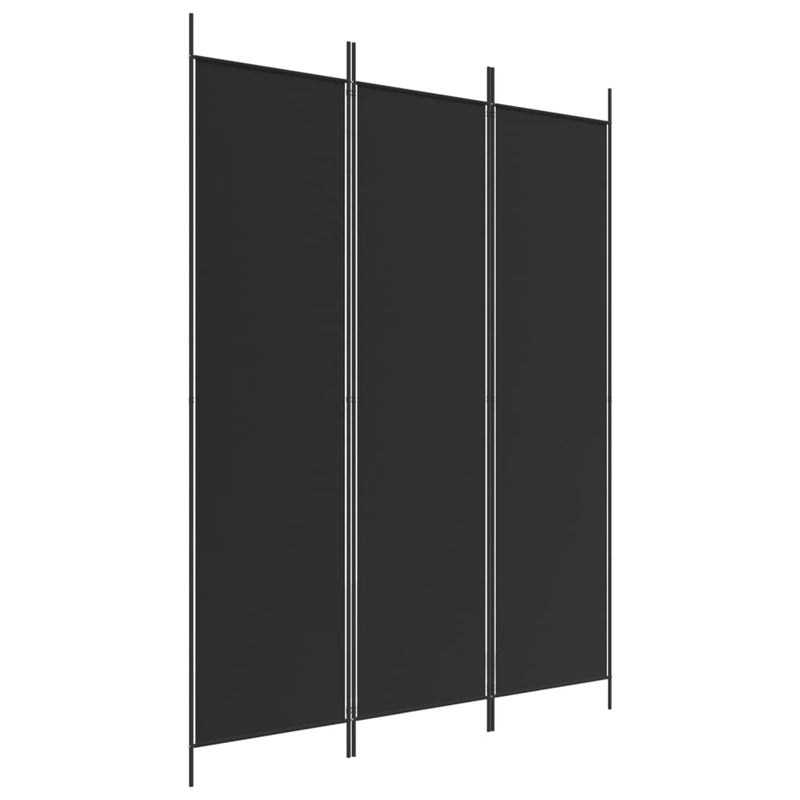 Kamerscherm met 3 panelen 150x200 cm stof zwart