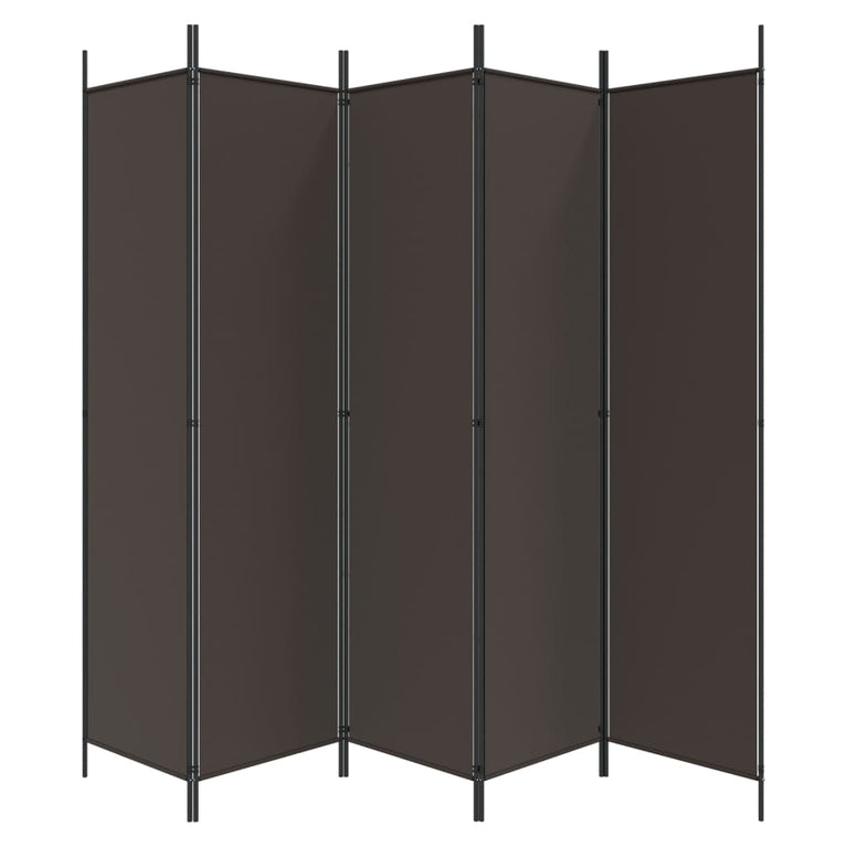 Kamerscherm met 6 panelen 300x200 cm stof bruin