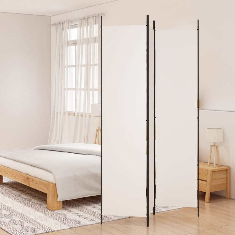 Kamerscherm met 3 panelen 150x220 cm stof wit