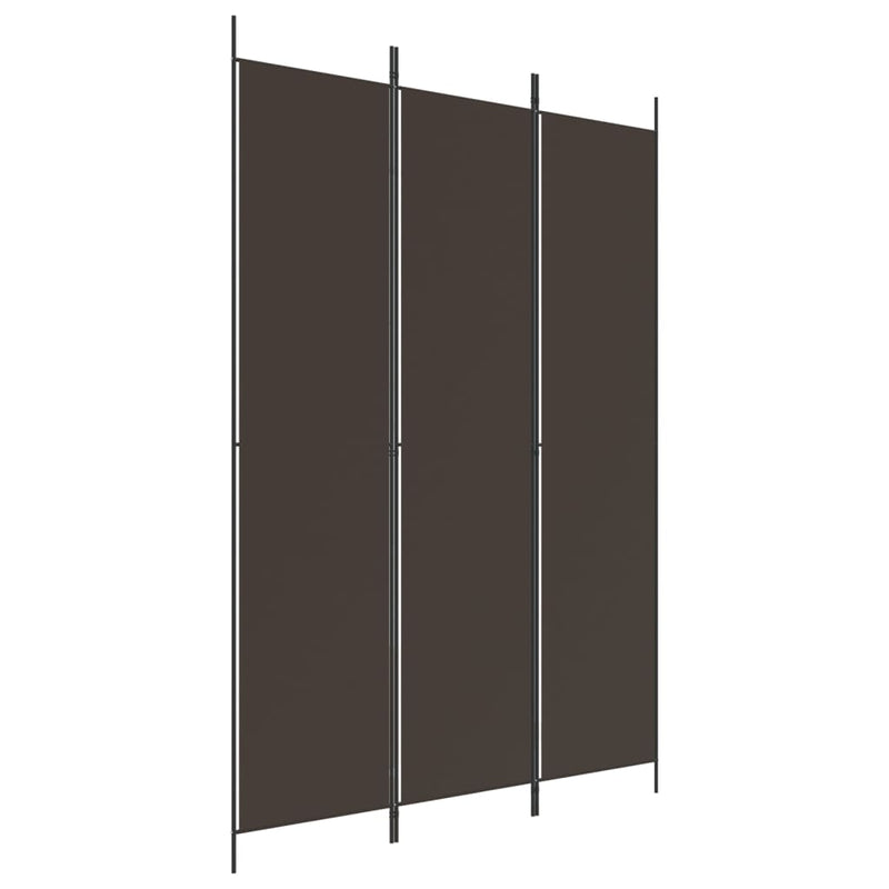Kamerscherm met 3 panelen 150x220 cm stof bruin