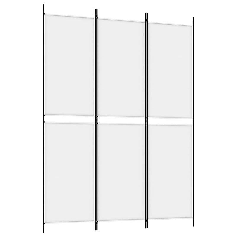 Kamerscherm met 3 panelen 150x200 cm stof wit