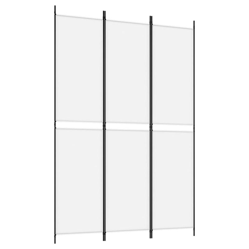 Kamerscherm met 3 panelen 150x220 cm stof wit