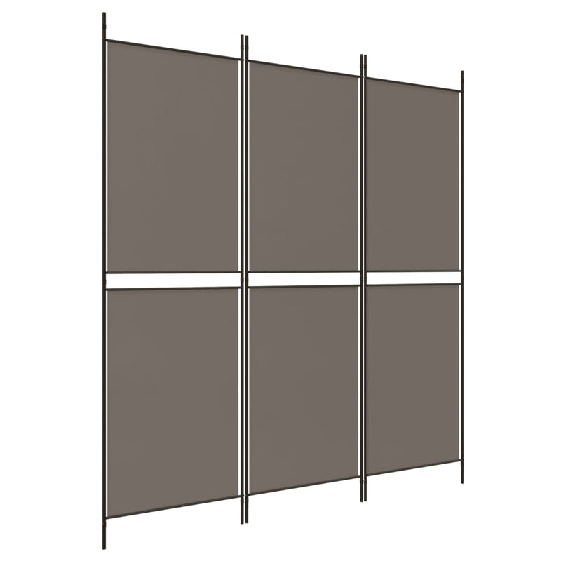 Kamerscherm met 3 panelen 150x220 cm stof antracietkleurig