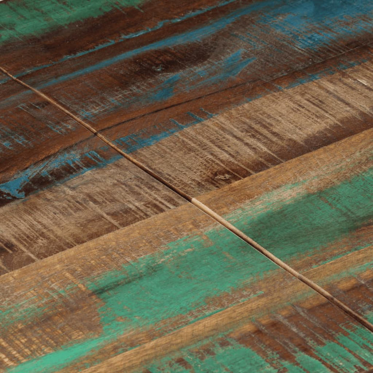 Wandtafel roestvrij staal en massief gerecycled hout zilver