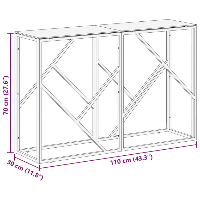 Wandtafel roestvrijstaal en gehard glas goudkleurig