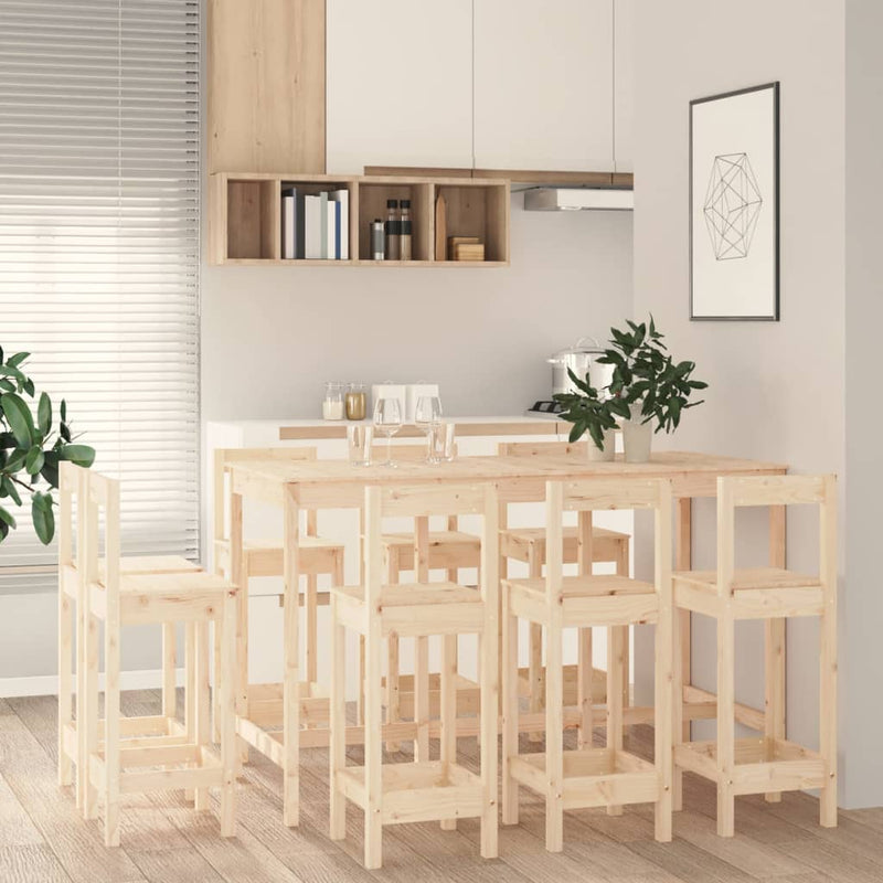 9-delige Barset massief grenenhout