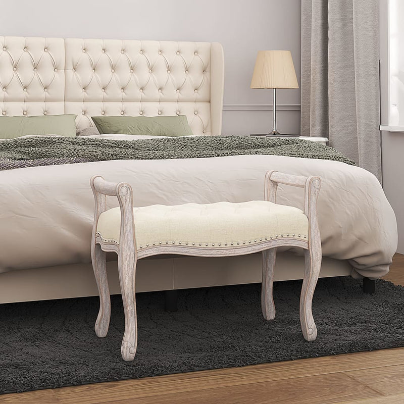 Bankje 80x45x60 cm linnen beige
