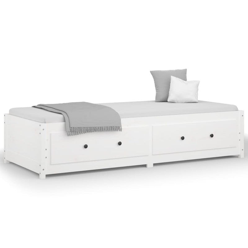 Slaapbank 75x190 cm massief grenenhout wit