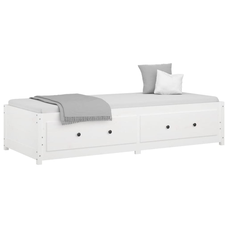 Slaapbank 75x190 cm massief grenenhout wit