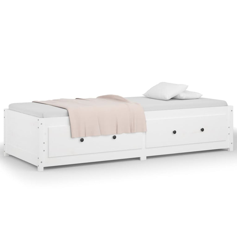 Slaapbank 75x190 cm massief grenenhout wit