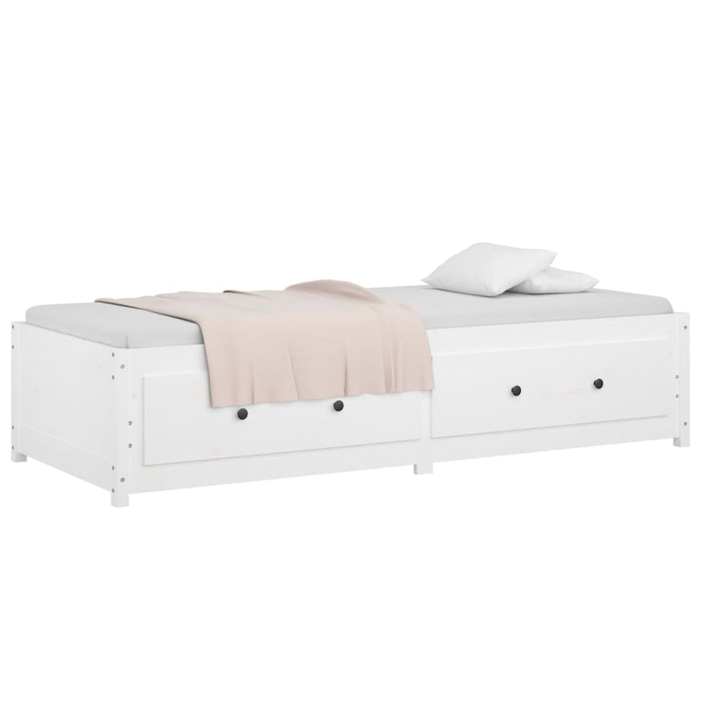 Slaapbank 75x190 cm massief grenenhout wit