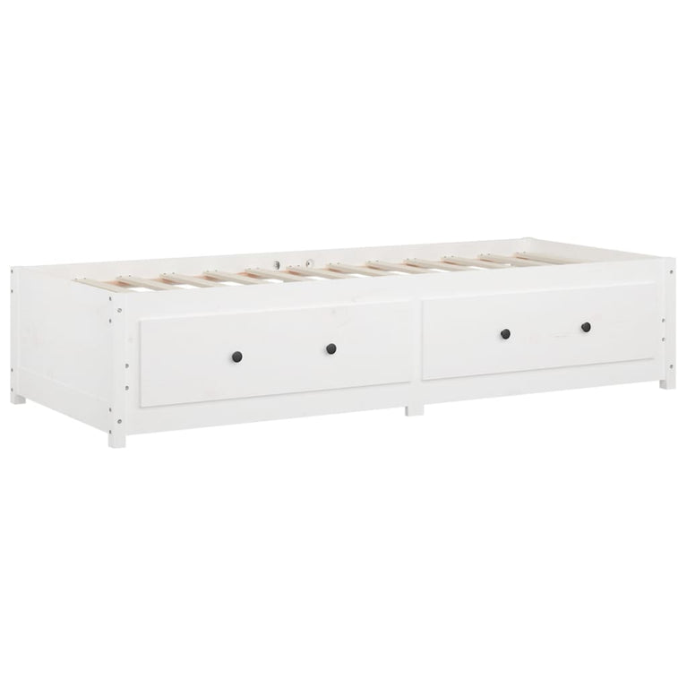 Slaapbank 75x190 cm massief grenenhout wit