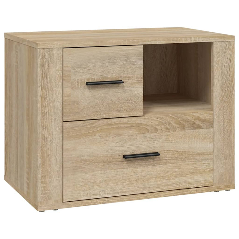 Nachtkastje 60x36x45 cm bewerkt hout sonoma eikenkleurig