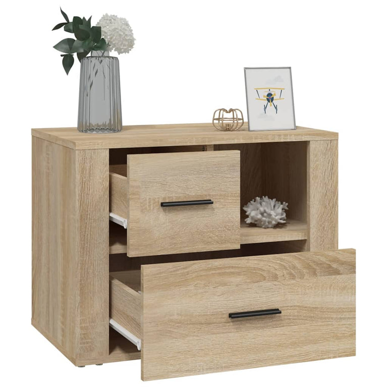 Nachtkastje 60x36x45 cm bewerkt hout sonoma eikenkleurig
