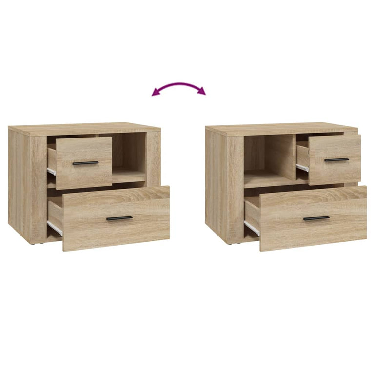 Nachtkastje 60x36x45 cm bewerkt hout sonoma eikenkleurig
