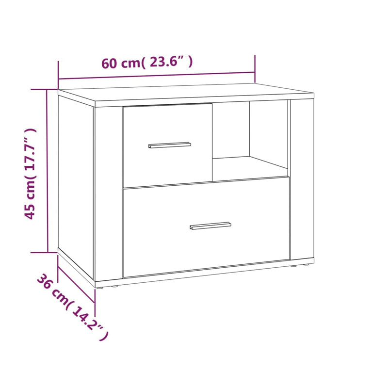 Nachtkastje 60x36x45 cm bewerkt hout sonoma eikenkleurig