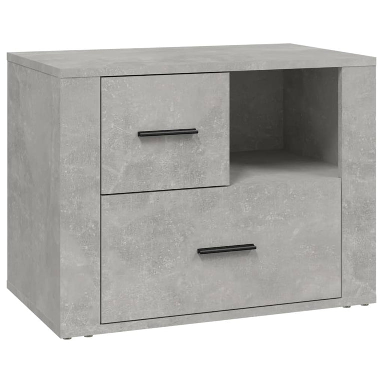 Nachtkastje 60x36x45 cm bewerkt hout betongrijs