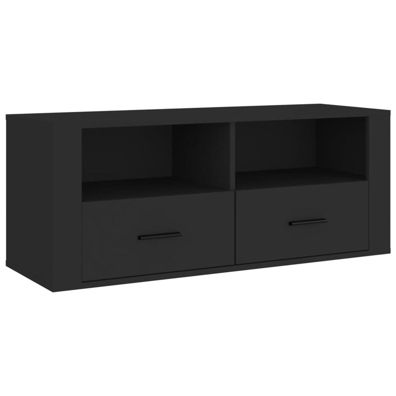 Tv-meubel 100x35x40 cm bewerkt hout zwart