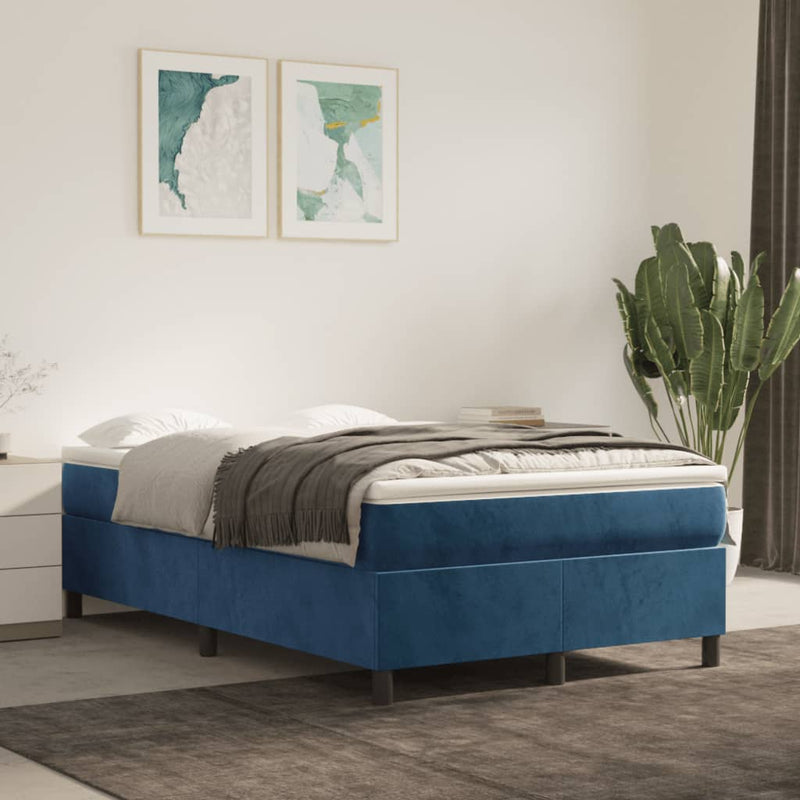 Bedframe fluweel donkerblauw 120x200 cm