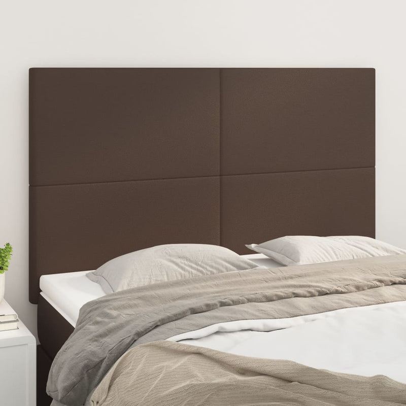 Hoofdborden 4 st 72x5x78/88 cm kunstleer bruin
