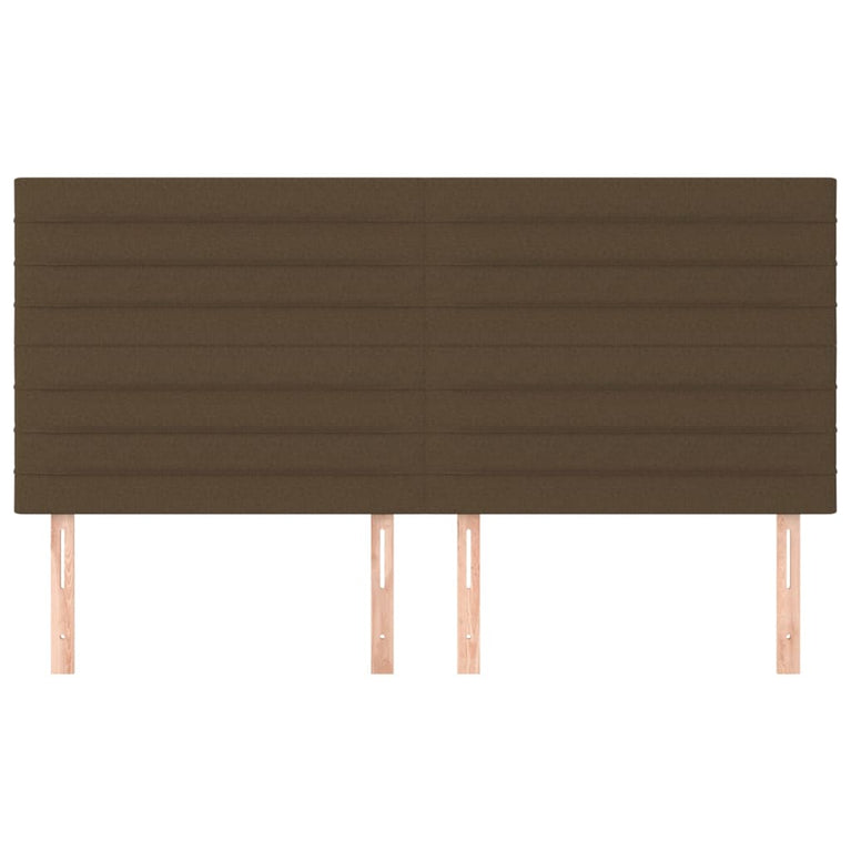 Hoofdborden 4 st 90x5x78/88 cm stof donkerbruin