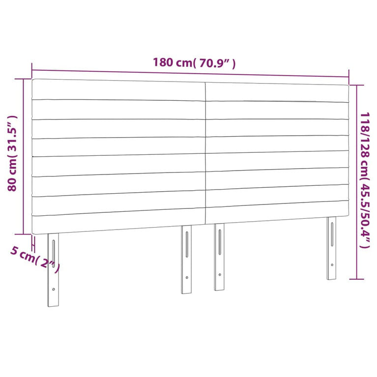 Hoofdborden 4 st 90x5x78/88 cm stof donkerbruin