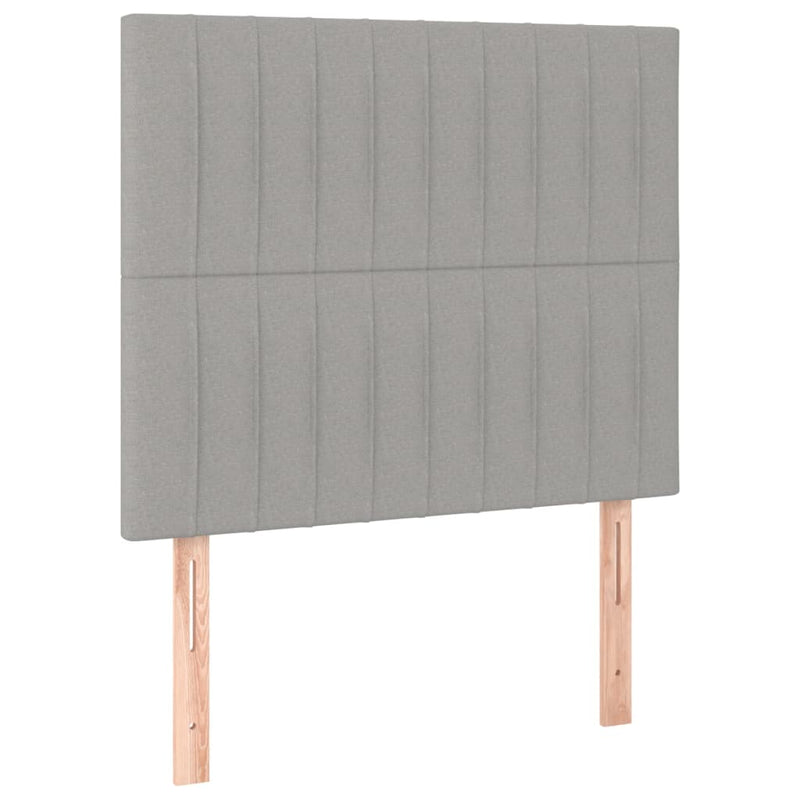 Hoofdborden 2 st 80x5x78/88 cm stof lichtgrijs