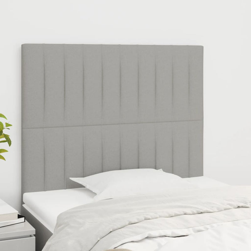 Hoofdborden 2 st 80x5x78/88 cm stof lichtgrijs