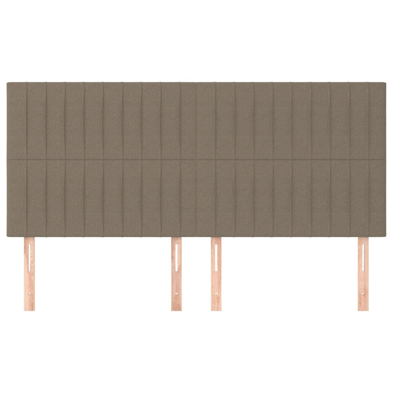 Hoofdborden 4 st 100x5x78/88 cm stof taupe