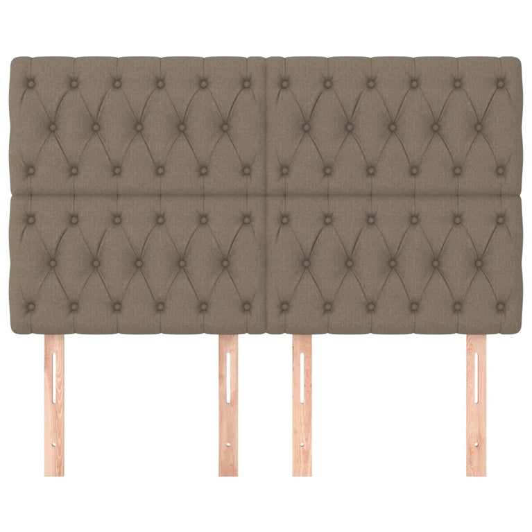 Hoofdborden 4 st 80x7x78/88 cm stof taupe