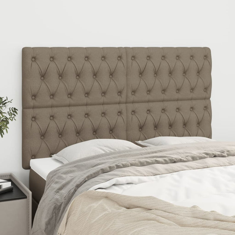 Hoofdborden 4 st 80x7x78/88 cm stof taupe