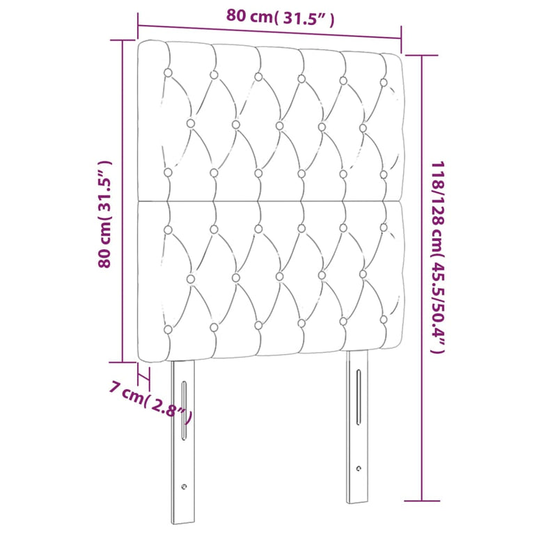 Hoofdborden 2 st 80x7x78/88 cm fluweel zwart