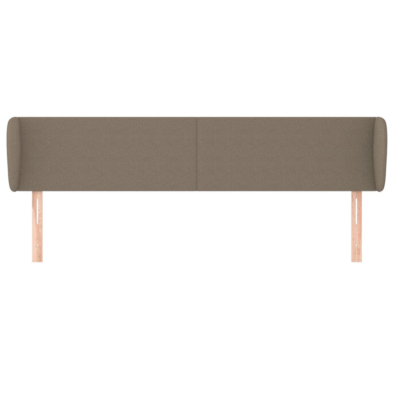 Hoofdbord met randen 203x23x78/88 cm stof taupe