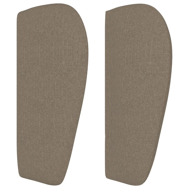 Hoofdbord met randen 203x23x78/88 cm stof taupe
