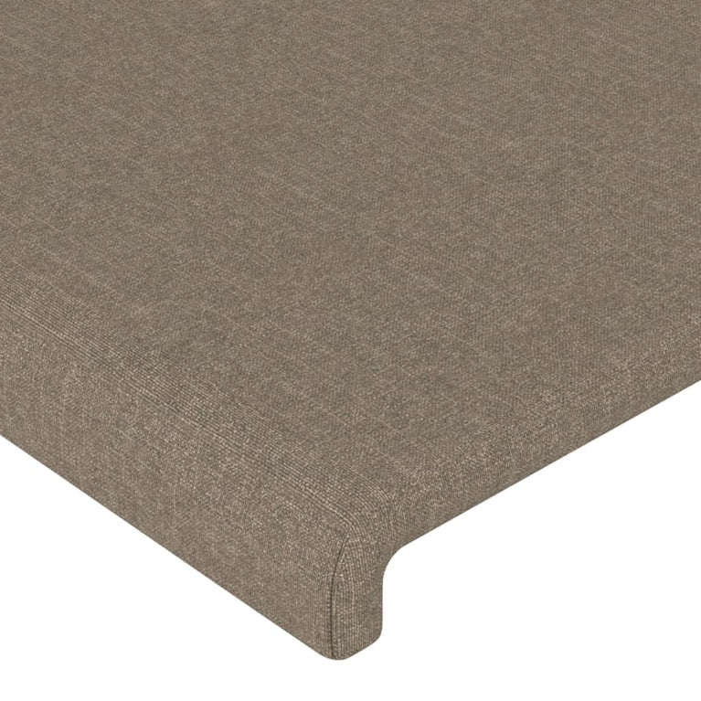 Hoofdbord met randen 203x23x78/88 cm stof taupe