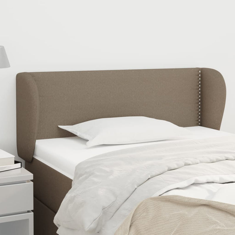 Hoofdbord met randen 93x23x78/88 cm stof taupe