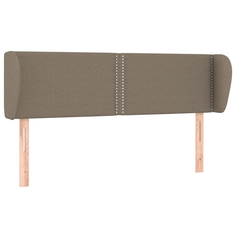 Hoofdbord met randen 147x23x78/88 cm stof taupe