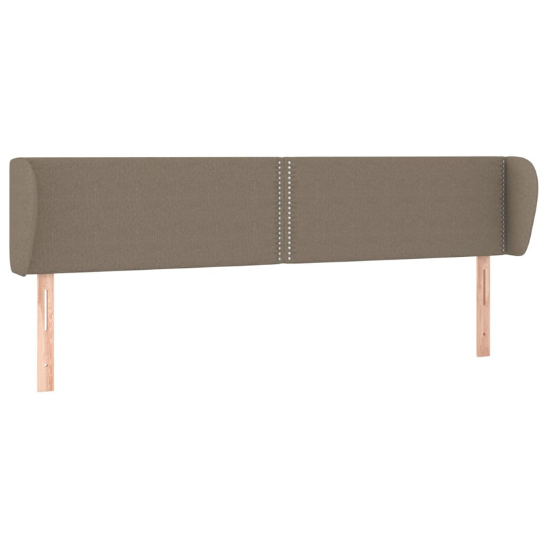 Hoofdbord met randen 203x23x78/88 cm stof taupe
