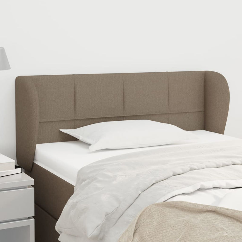 Hoofdbord met randen 83x23x78/88 cm stof taupe