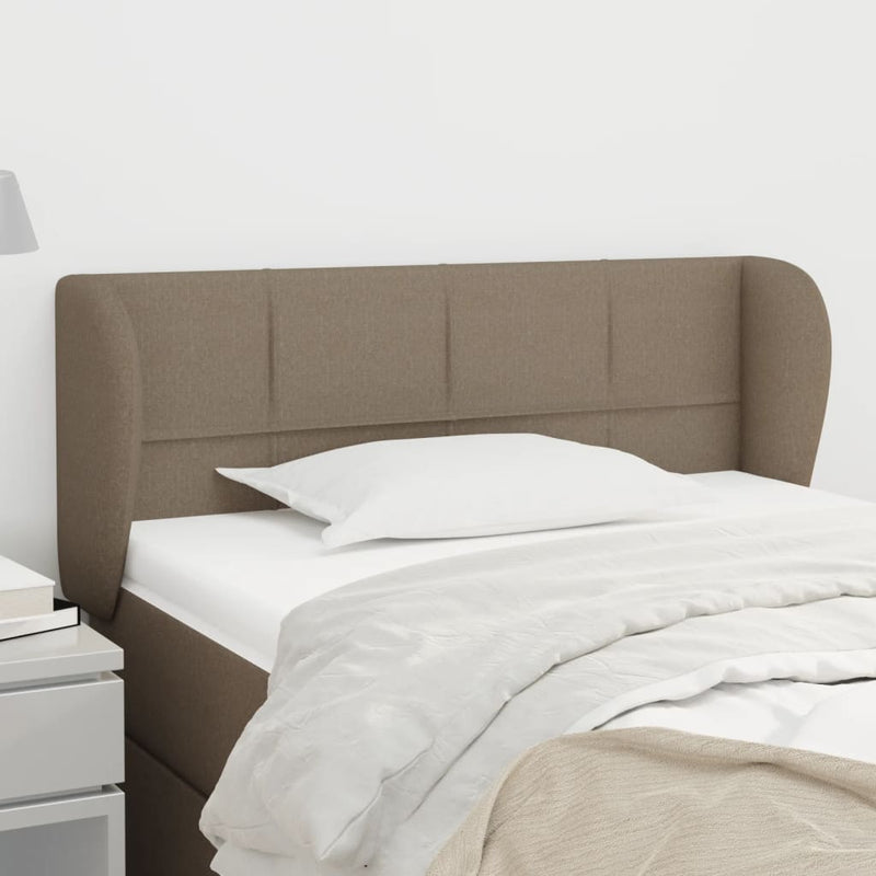 Hoofdbord met randen 93x23x78/88 cm stof taupe