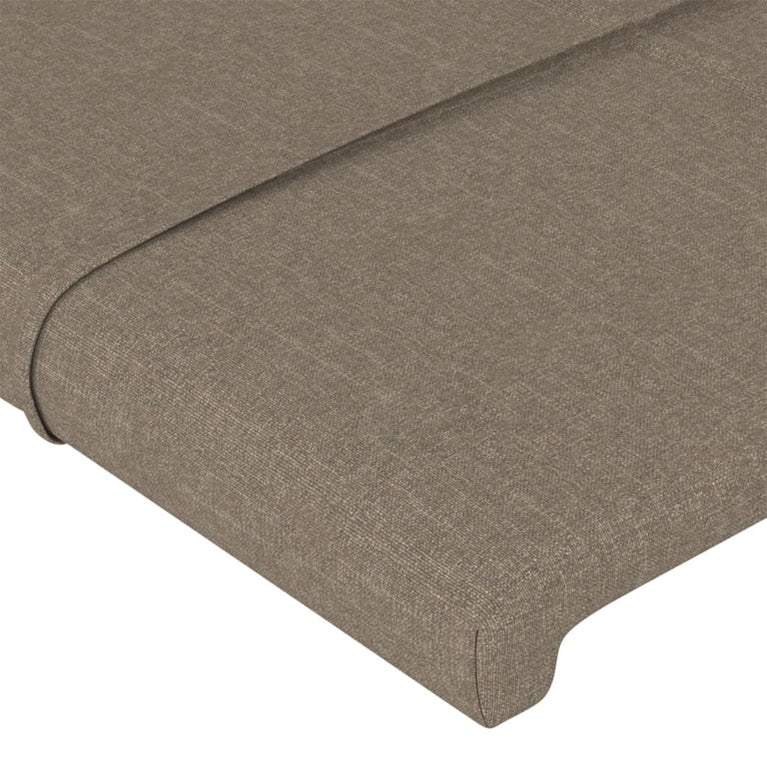 Hoofdbord met randen 147x23x78/88 cm stof taupe