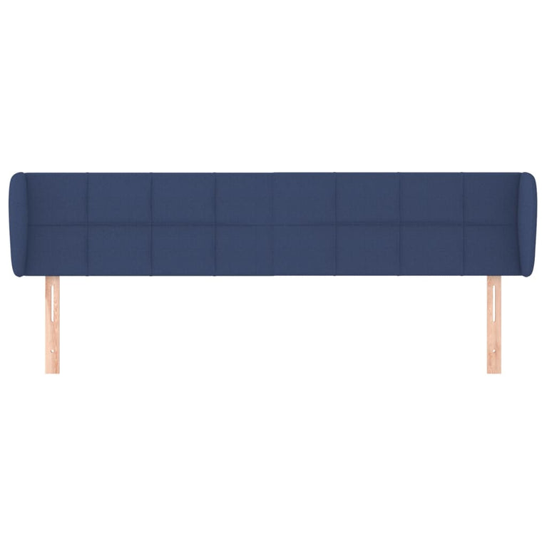 Hoofdbord met randen 203x23x78/88 cm stof blauw