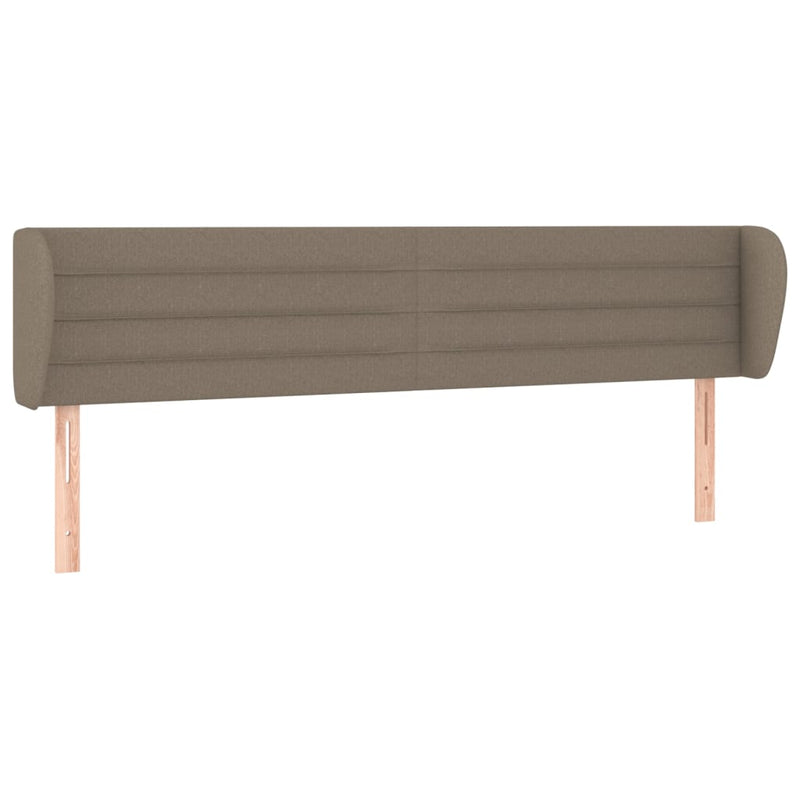 Hoofdbord met randen 203x23x78/88 cm stof taupe